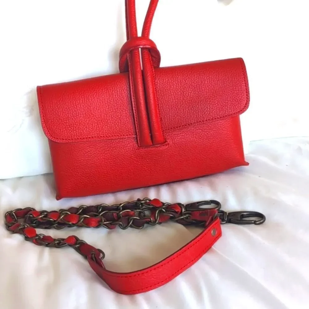 Boleo Feelin' 22 Limited Edition Wristlet-Red Pebble Leather/Crossbody Strap❤️